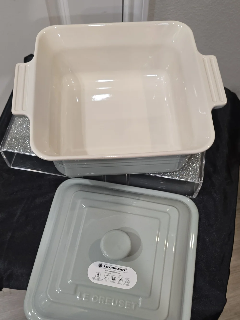 Le Creuset Classic 3L Square Dish w/Lid- Pistachio